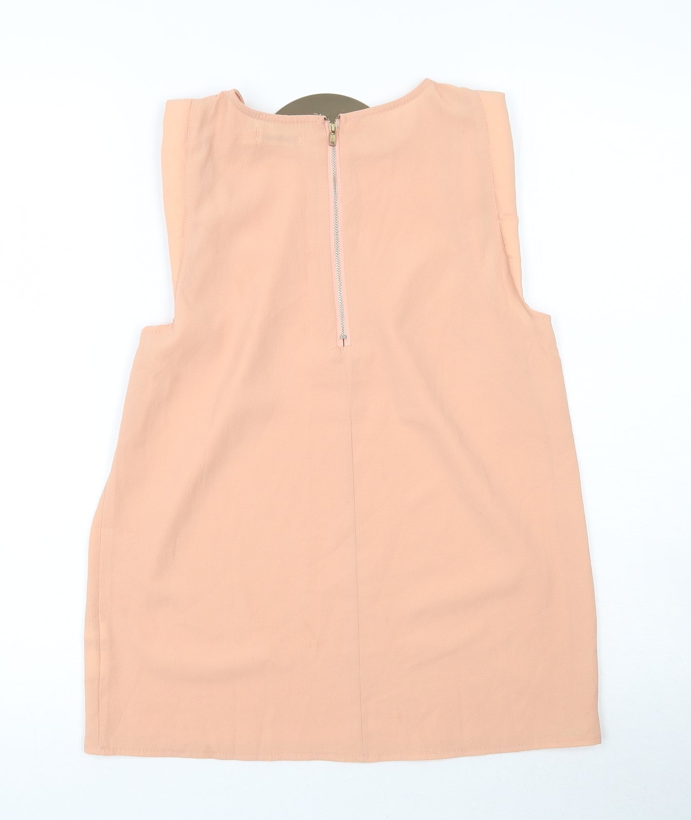 Womens UK Size 8 Paper Scissors Pink Basic Tank