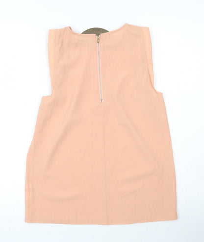 Womens UK Size 8 Paper Scissors Pink Basic Tank