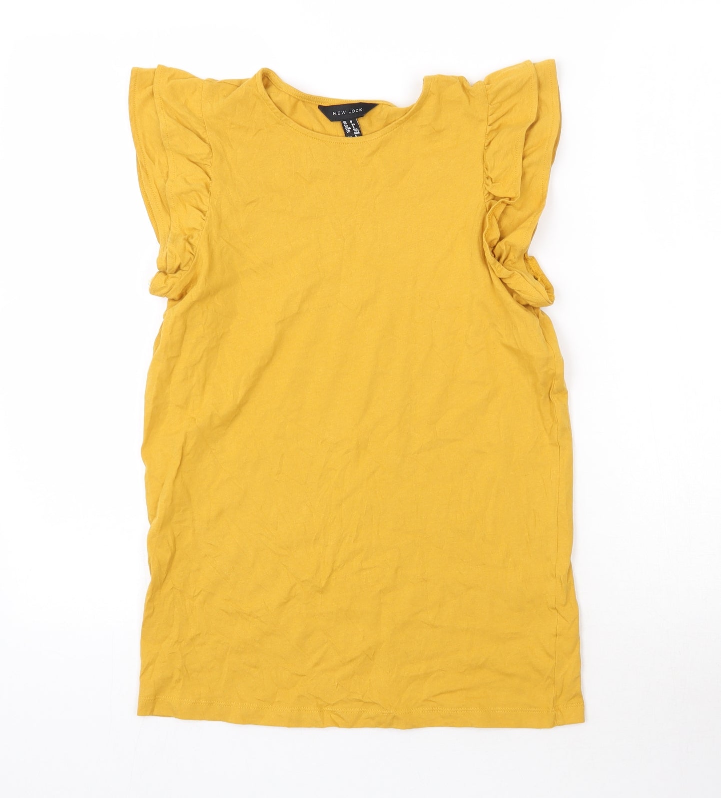 Womens UK Size 6 New Look Yellow Basic Tank