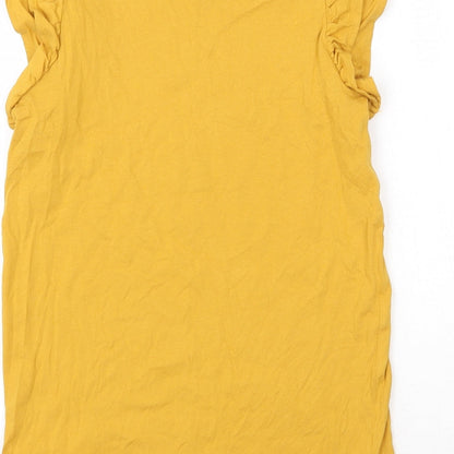 Womens UK Size 6 New Look Yellow Basic Tank