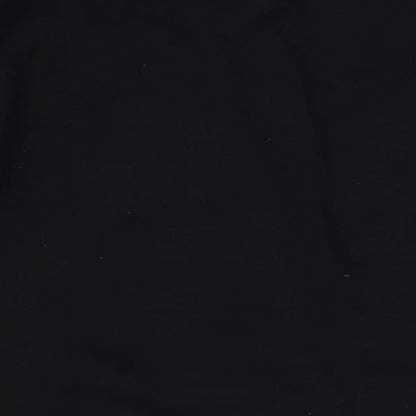 Brand and care label for Myprotein men’s black round neck cotton jumper, size 2XL