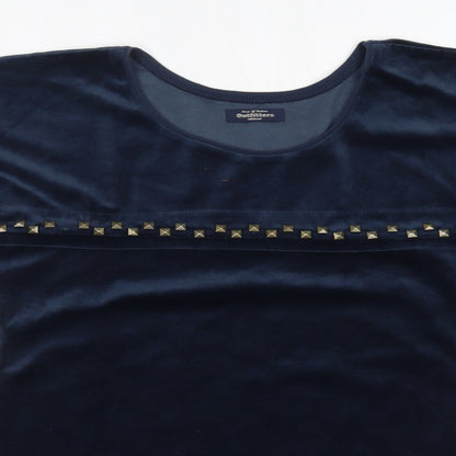 House of Fashion Womens Blue Round Neck  Polyester Pullover Jumper Size M