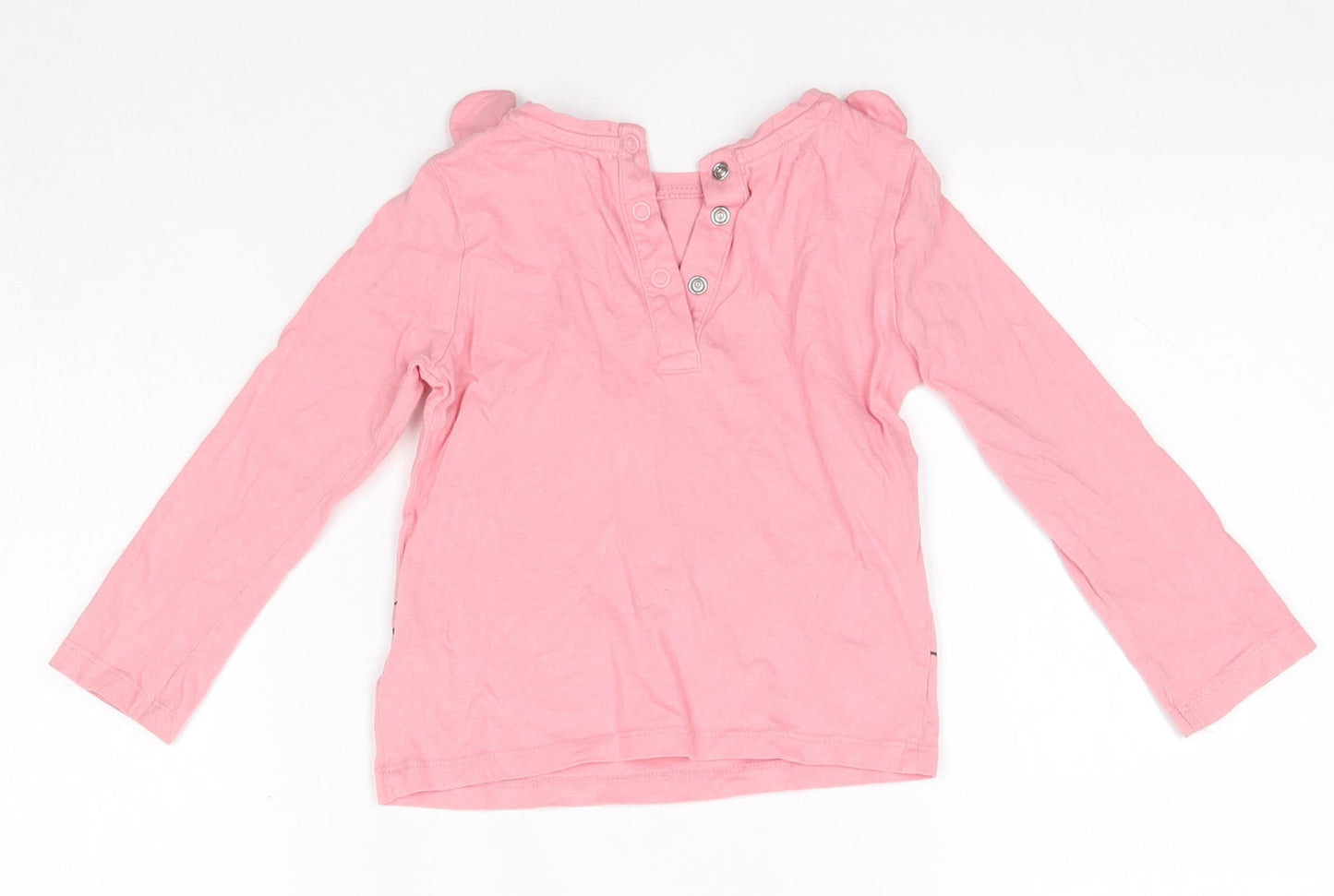 Mothercare Baby Pink  100% Cotton Basic Blouse Size 18-24 Months Round Neck