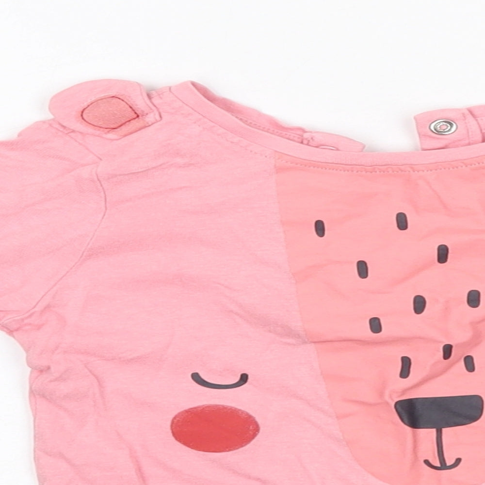 Mothercare Baby Pink  100% Cotton Basic Blouse Size 18-24 Months Round Neck