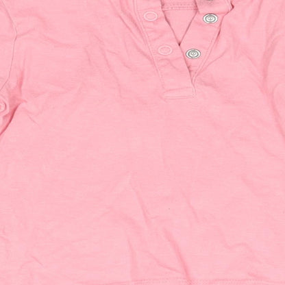 Mothercare Baby Pink  100% Cotton Basic Blouse Size 18-24 Months Round Neck