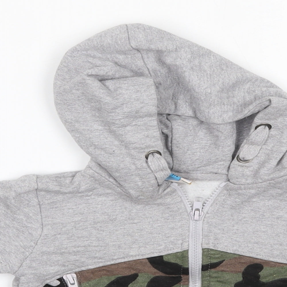 Hullabaloo Boys Grey  Cotton Full Zip Hoodie Size 2-3 Years