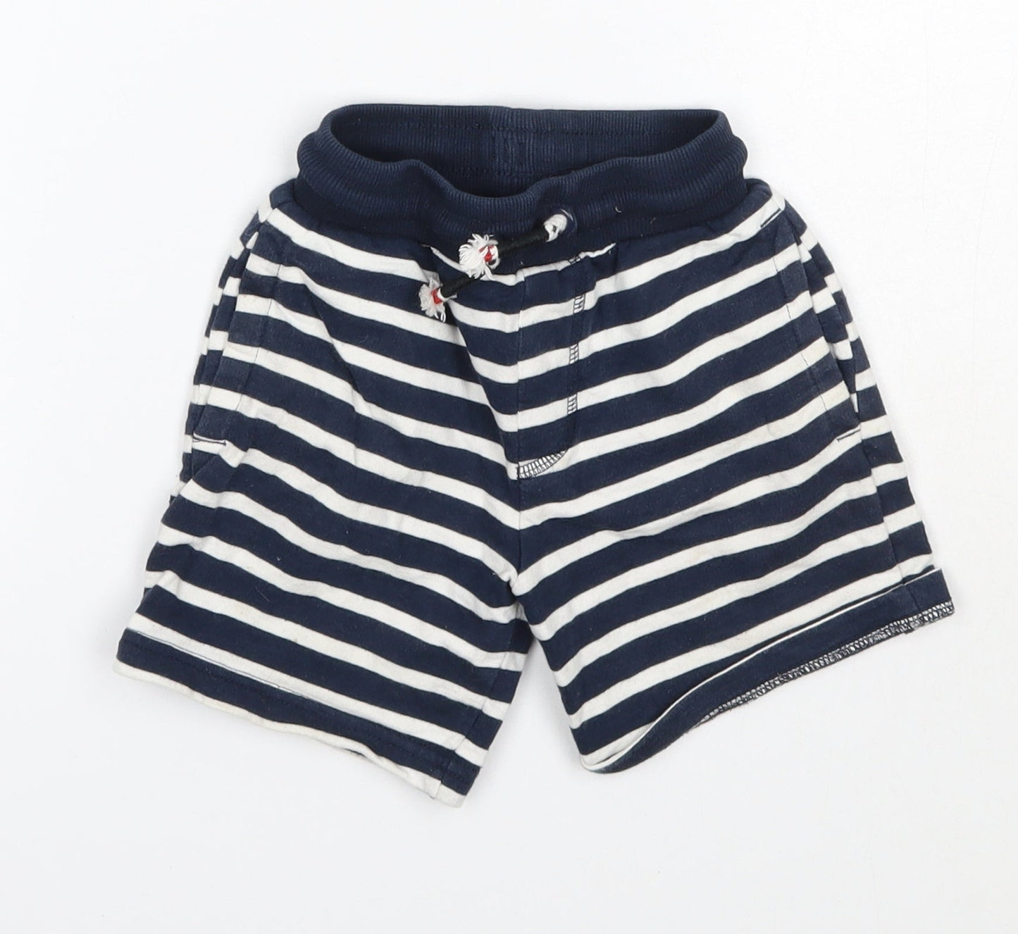 Nutmeg Baby Blue Striped 100% Cotton Cropped Trousers Size 18-24 Months