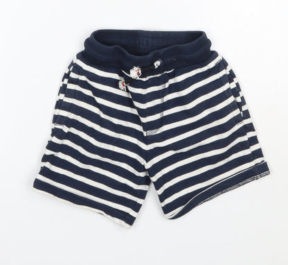 Nutmeg Baby Blue Striped 100% Cotton Cropped Trousers Size 18-24 Months