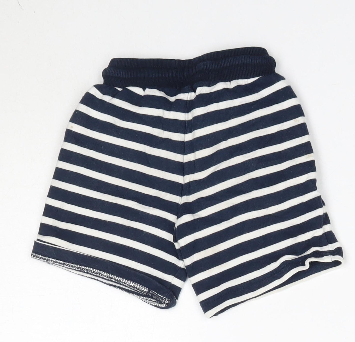 Nutmeg Baby Blue Striped 100% Cotton Cropped Trousers Size 18-24 Months