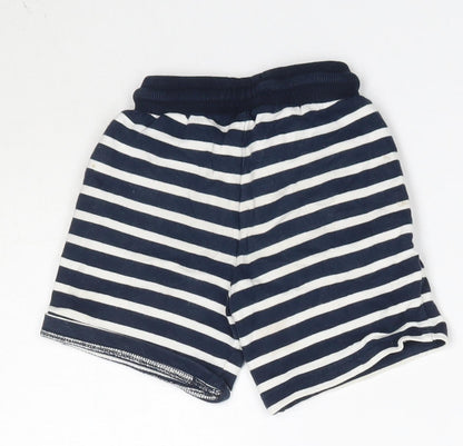 Nutmeg Baby Blue Striped 100% Cotton Cropped Trousers Size 18-24 Months