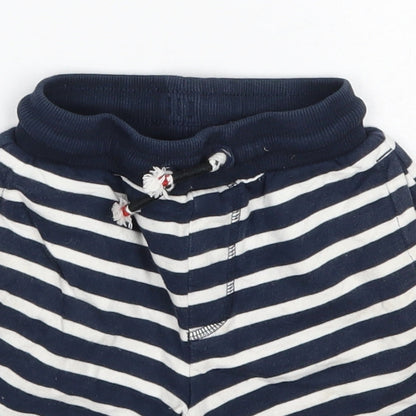 Nutmeg Baby Blue Striped 100% Cotton Cropped Trousers Size 18-24 Months