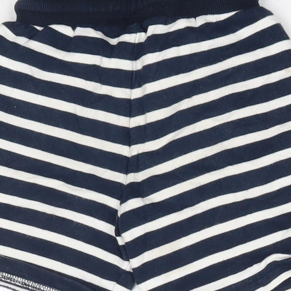 Nutmeg Baby Blue Striped 100% Cotton Cropped Trousers Size 18-24 Months