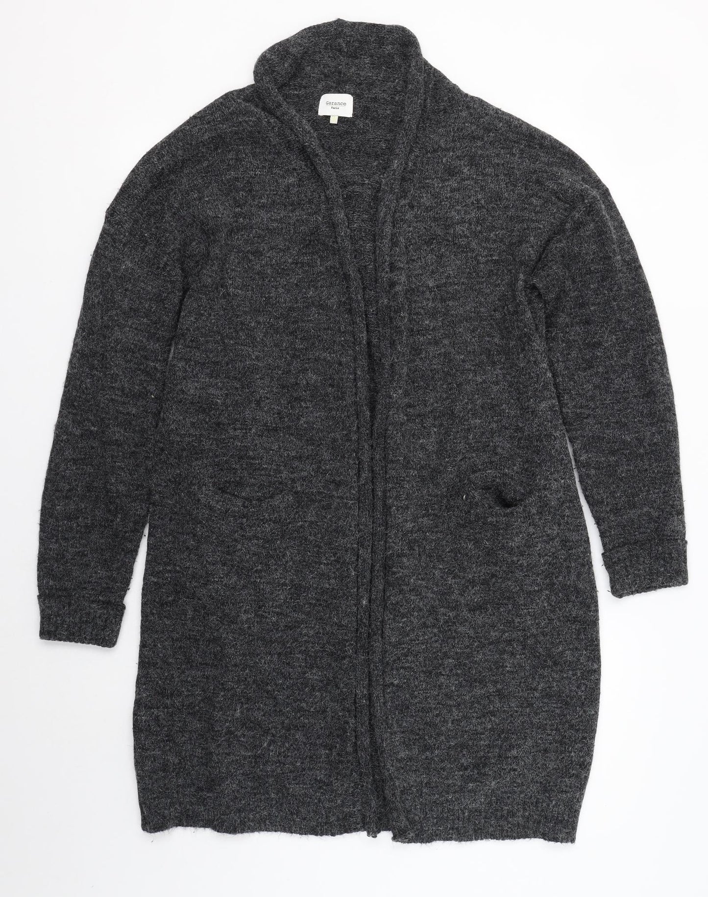 Garance Womens Grey V-Neck  Acrylic Cardigan Jumper Size S