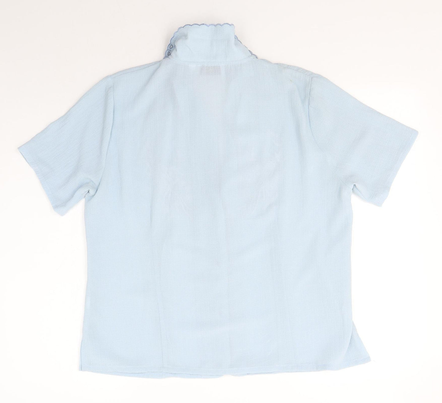 Womens UK Size 14 Anne Smith Blue Basic Button-Up