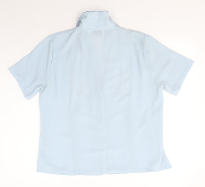 Womens UK Size 14 Anne Smith Blue Basic Button-Up