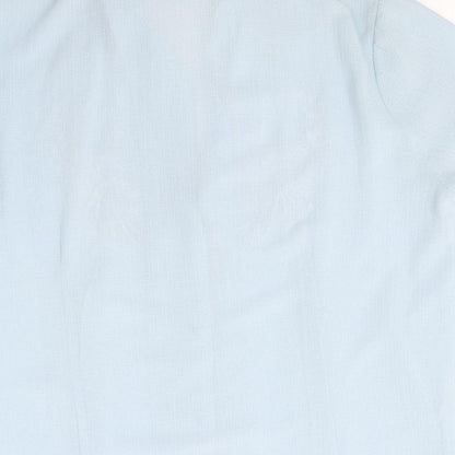 Womens UK Size 14 Anne Smith Blue Basic Button-Up