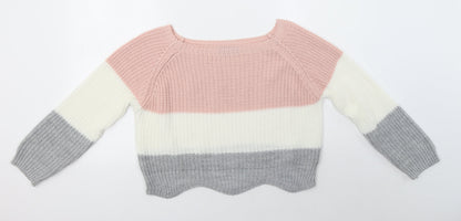 Womens UK Size M Cameo Rose Multicoloured Pullover Jumper
