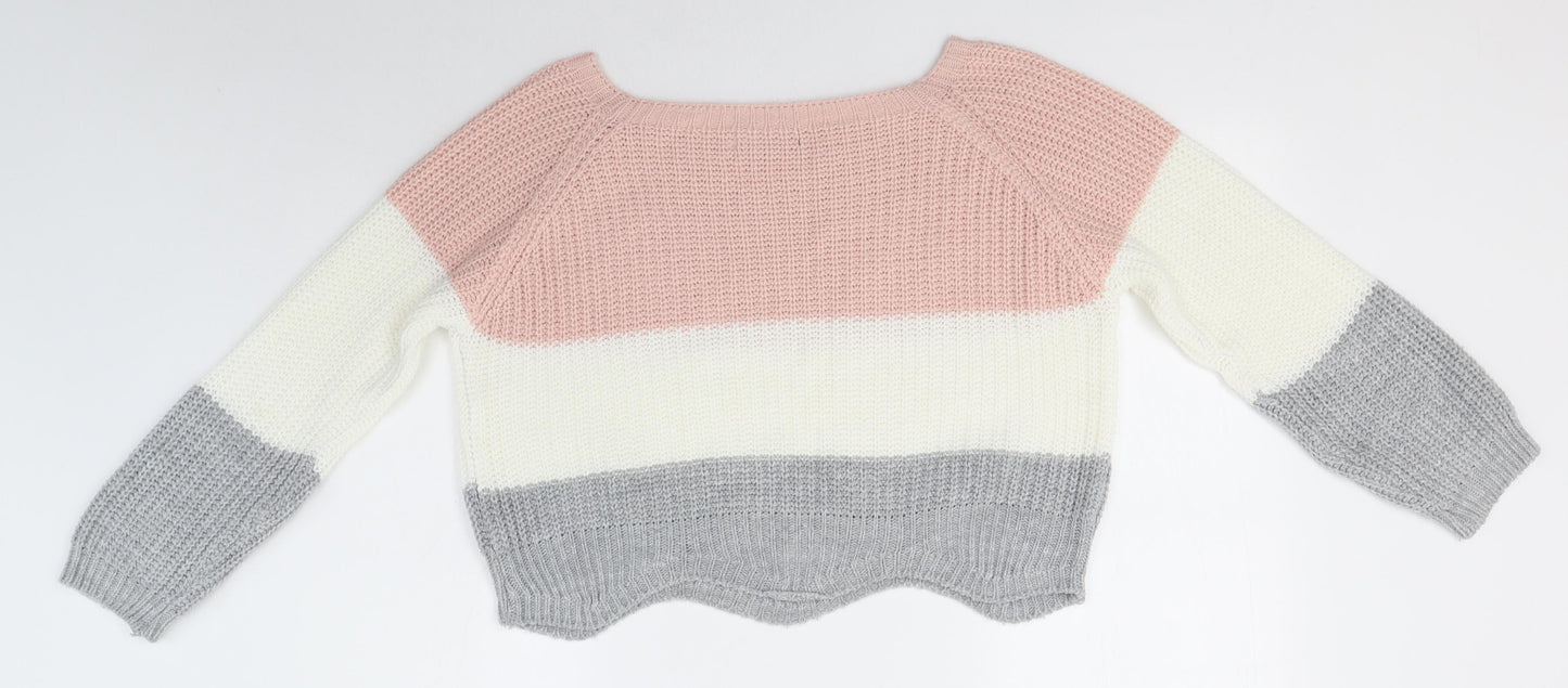 Womens UK Size M Cameo Rose Multicoloured Pullover Jumper