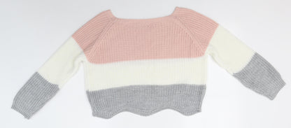 Womens UK Size M Cameo Rose Multicoloured Pullover Jumper