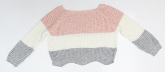Womens UK Size M Cameo Rose Multicoloured Pullover Jumper
