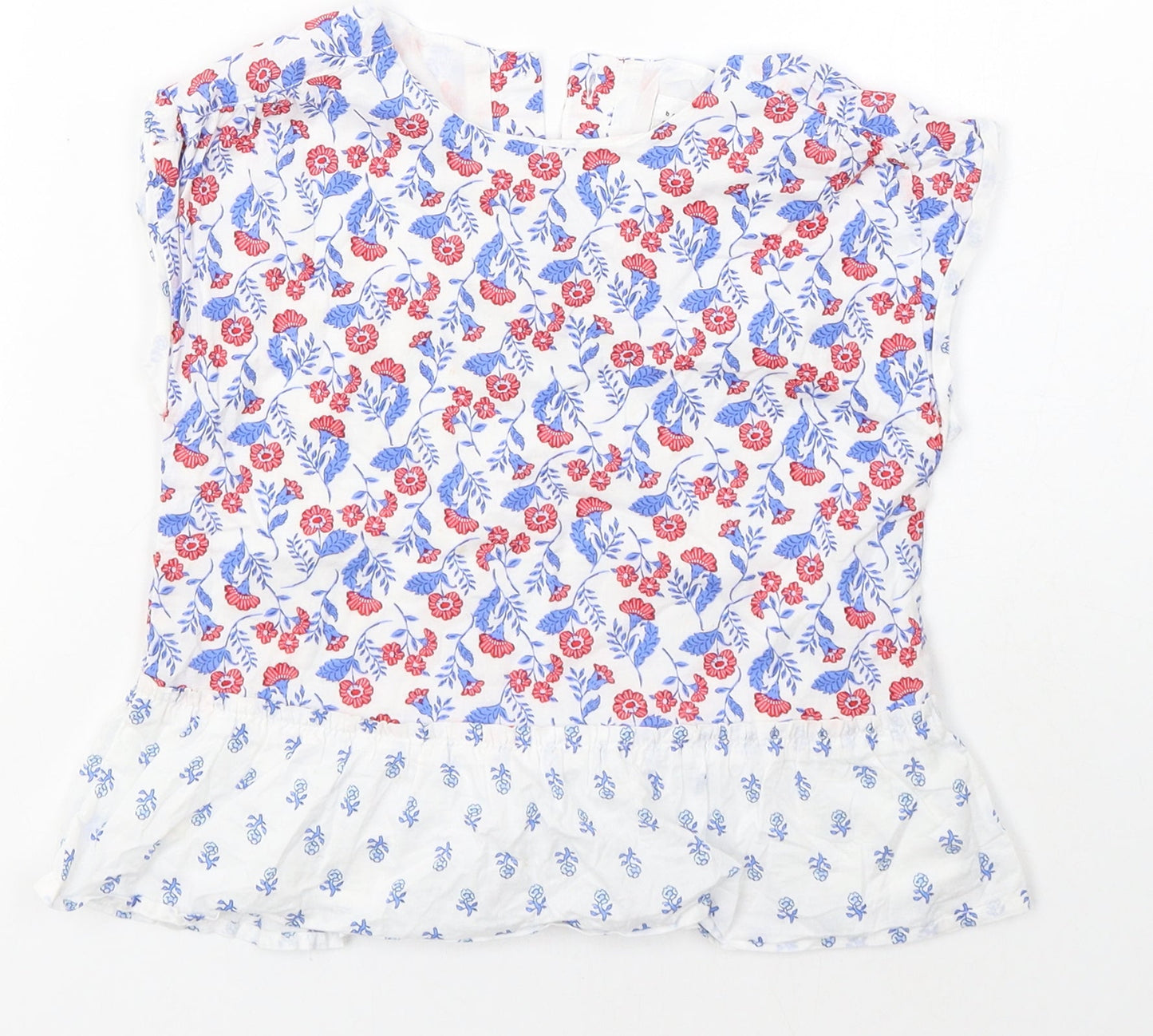 Gap Girls Multicoloured Floral 100% Cotton Basic Blouse Size 5 Years Round Neck