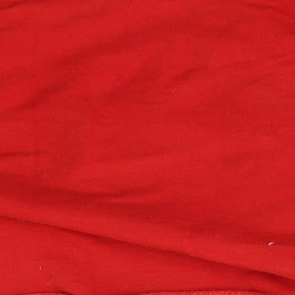 River Island Girls Red Round Neck  Cotton Pullover Jumper Size 7-8 Years