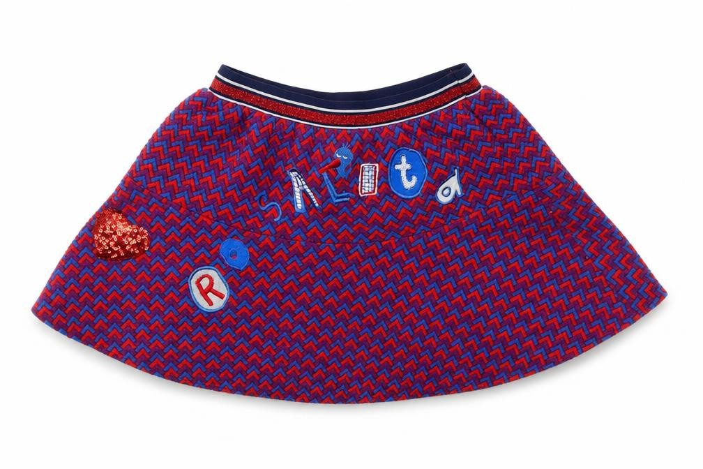 Front view of Montecid girls’ multicoloured polyester a-line skirt, size 8, years regular
