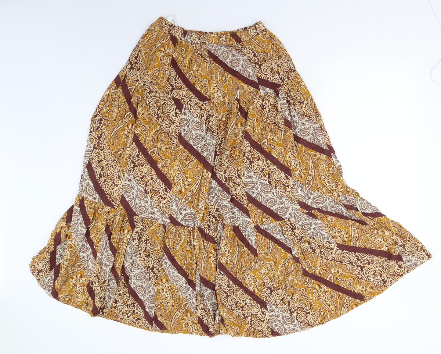 Primark Womens Brown  Viscose A-Line Skirt Size 12