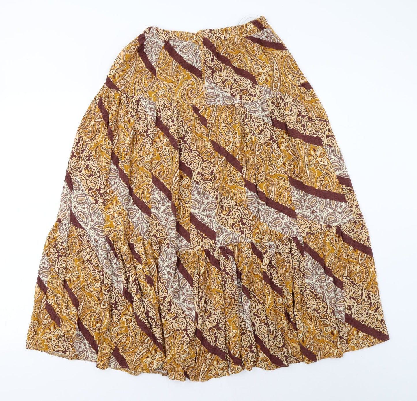 Primark Womens Brown  Viscose A-Line Skirt Size 12