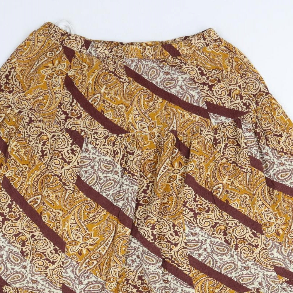 Primark Womens Brown  Viscose A-Line Skirt Size 12