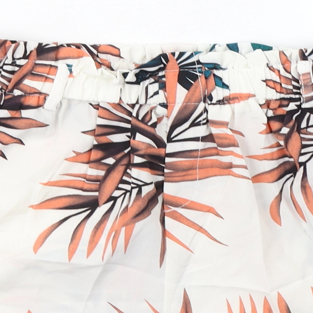 SheIn Womens Multicoloured Floral Polyester Boyfriend Shorts Size M  Regular