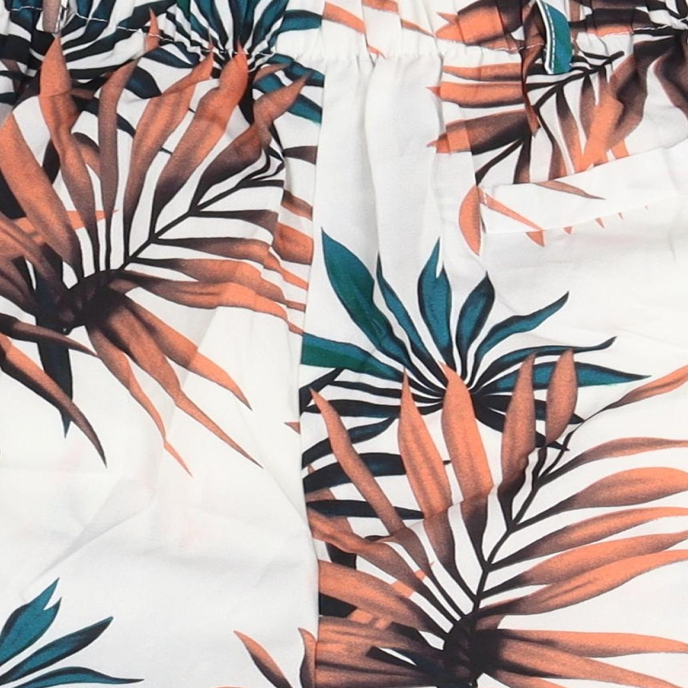 SheIn Womens Multicoloured Floral Polyester Boyfriend Shorts Size M  Regular