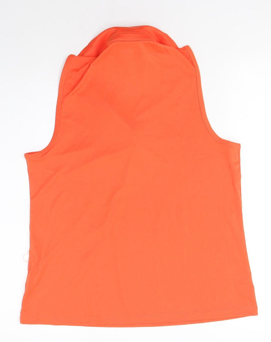 Crivit Womens Orange  Polyester Basic Tank Size M Collared