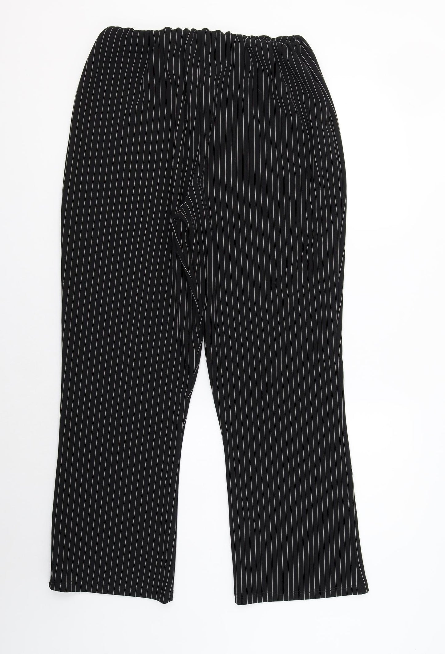 Womens UK Size 16 Preworn Regular Fit Dress Pants Black Trousers