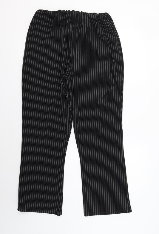 Womens UK Size 16 Preworn Regular Fit Dress Pants Black Trousers