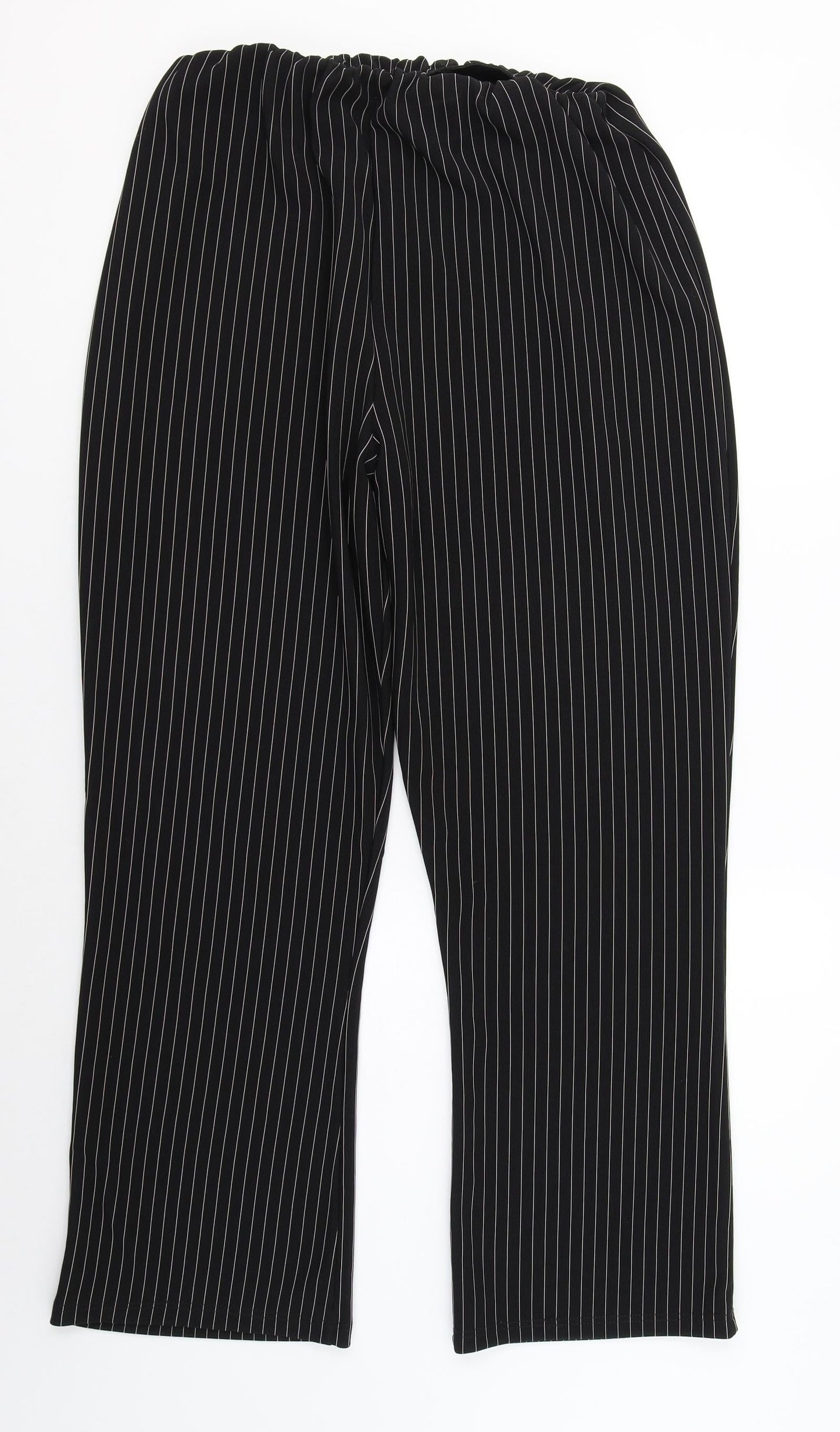 Womens UK Size 16 Preworn Regular Fit Dress Pants Black Trousers