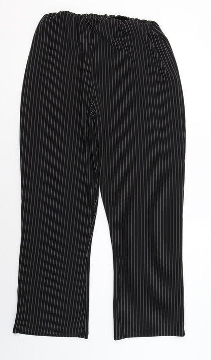 Womens UK Size 16 Preworn Regular Fit Dress Pants Black Trousers