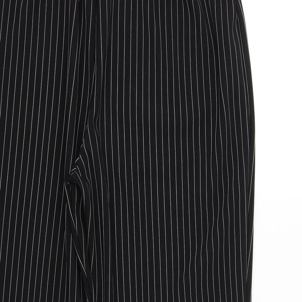 Womens UK Size 16 Preworn Regular Fit Dress Pants Black Trousers