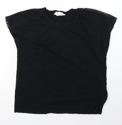 Primark Womens Black  100% Cotton Basic Blouse Size S Round Neck