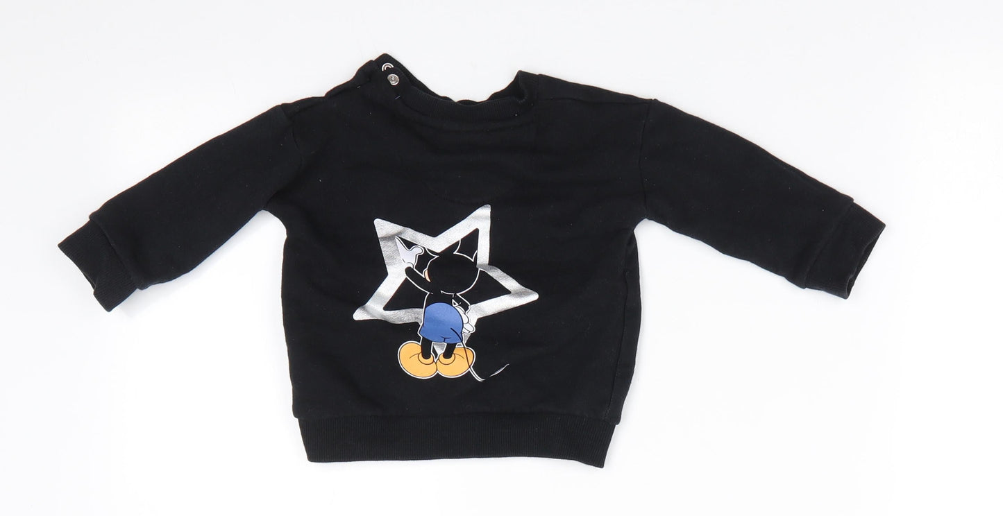 Disney Baby Boys Blue Animal Print Cotton Pullover Jumper Size 3-6 Months   - Mickey The True Original