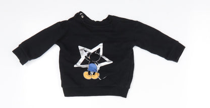 Disney Baby Boys Blue Animal Print Cotton Pullover Jumper Size 3-6 Months   - Mickey The True Original