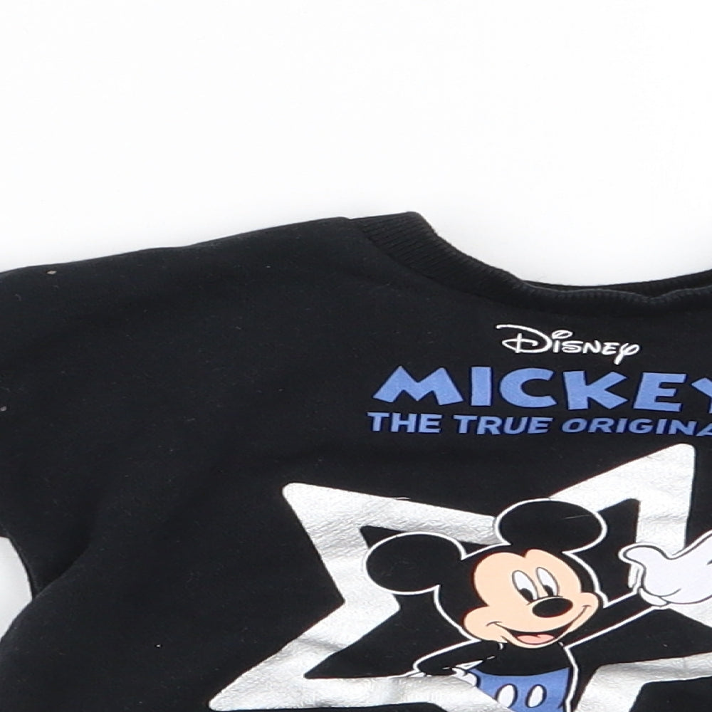 Disney Baby Boys Blue Animal Print Cotton Pullover Jumper Size 3-6 Months   - Mickey The True Original
