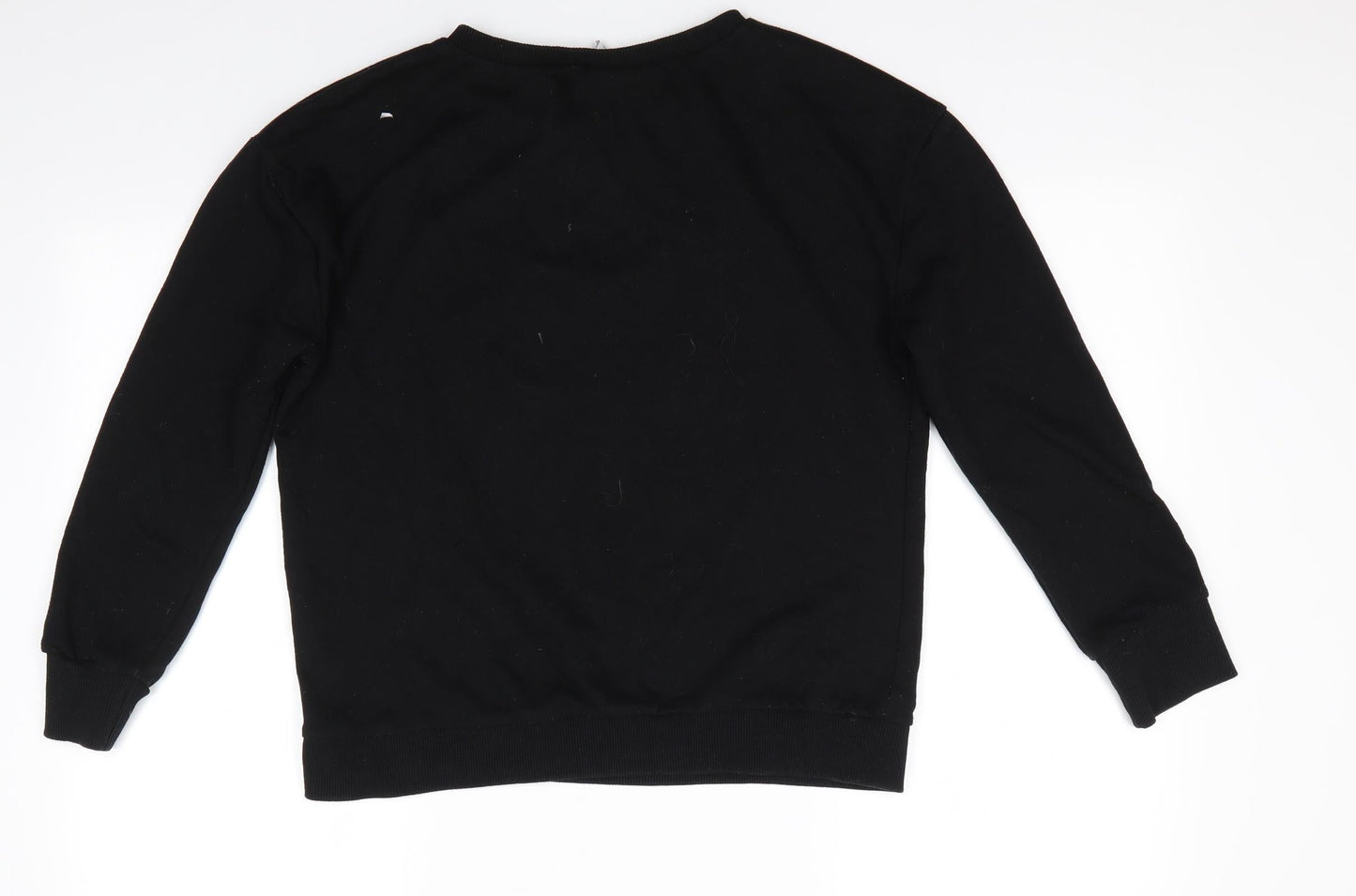 Disney by Atmosphere Womens Black Animal Print Polyester Pullover Sweatshirt Size 12   - Embossed Mickey Mouse Oh Mickey