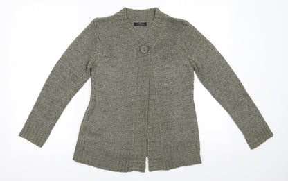 Womens UK Size S BM Green Cardigan Jumper