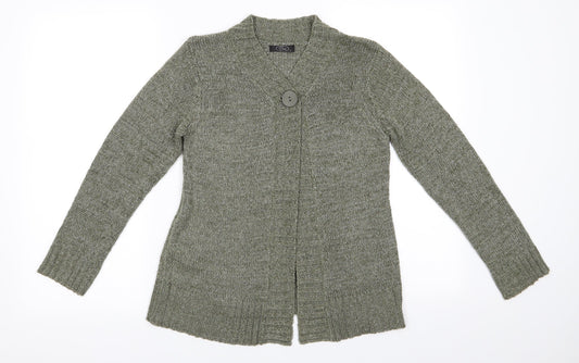Womens UK Size S BM Green Cardigan Jumper