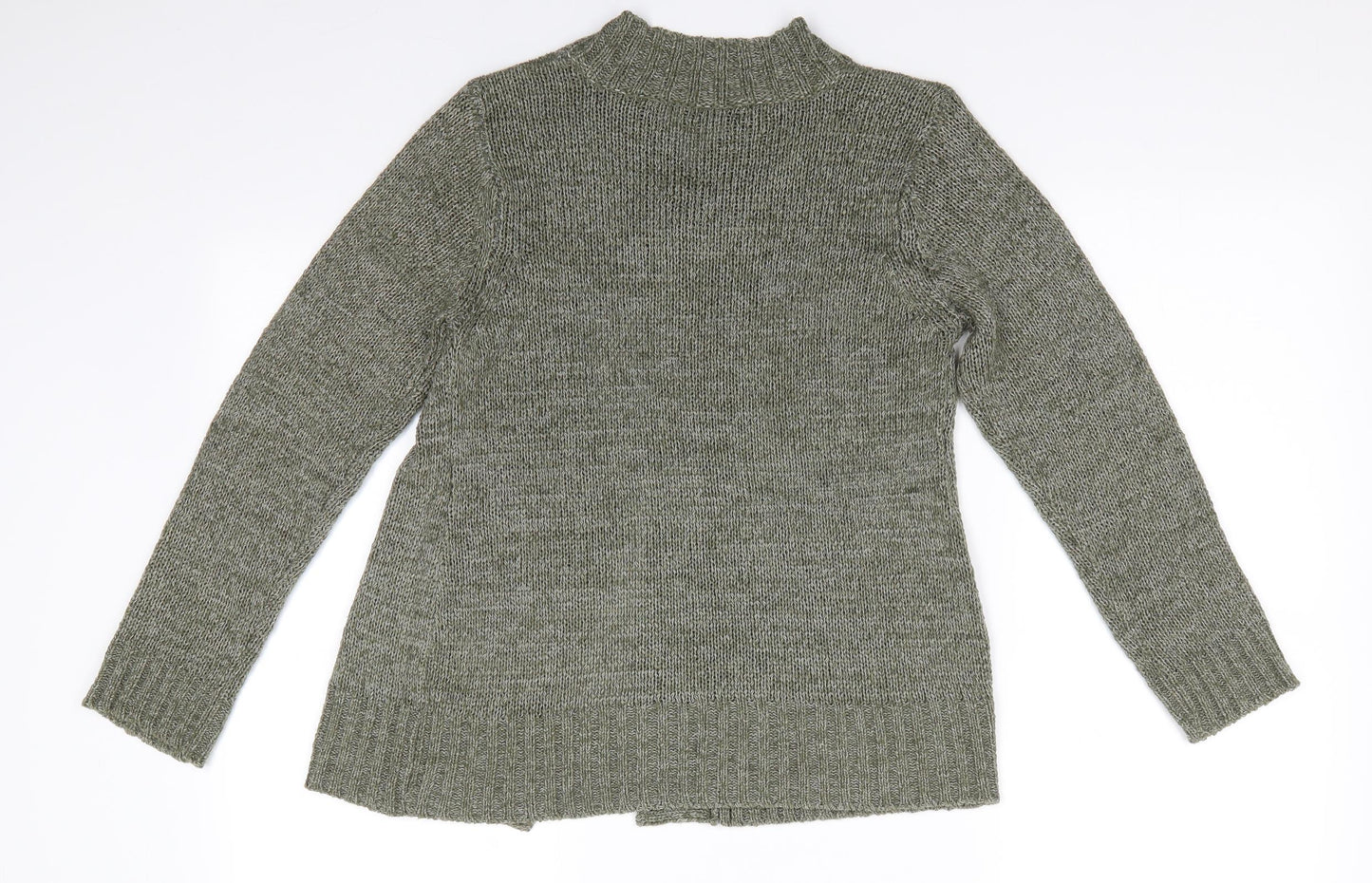 Womens UK Size S BM Green Cardigan Jumper
