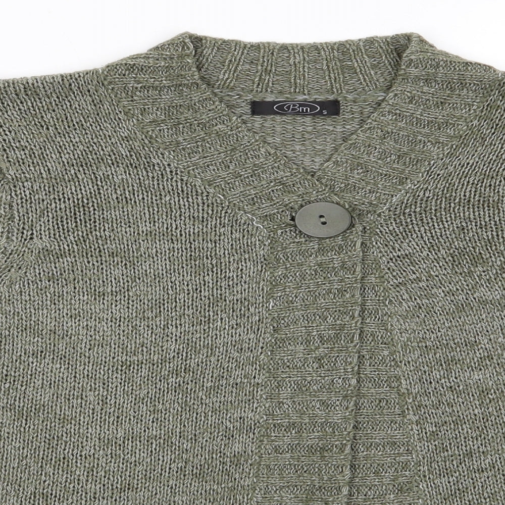 Womens UK Size S BM Green Cardigan Jumper