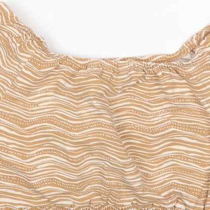 George Girls Multicoloured Animal Print Cotton Basic Blouse Size 6-7 Years Boat Neck