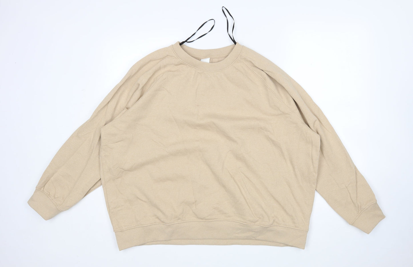 H&M Womens Beige  Cotton Pullover Sweatshirt Size XL