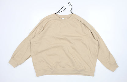 H&M Womens Beige  Cotton Pullover Sweatshirt Size XL